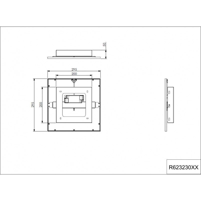 Plafon kwadratowy Alpha LED 29cm tytanowy Reality