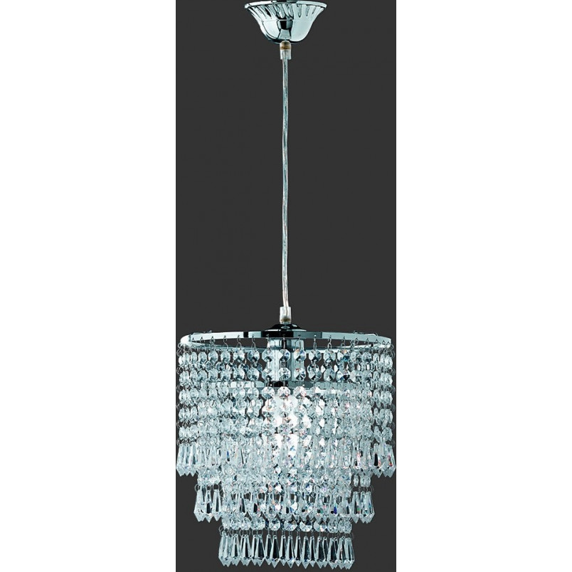 Lampa wisząca glamour kryształowa Orient 25cm przezroczysty / chrom Reality