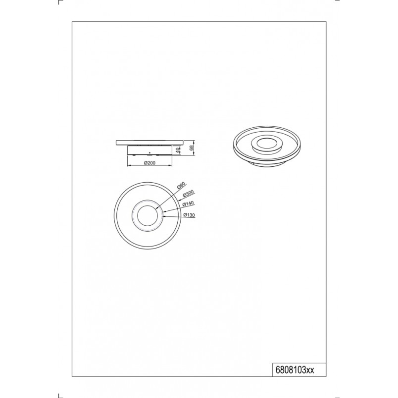 Plafon łazienkowy nowoczesny Ascari LED 30cm chrom Trio