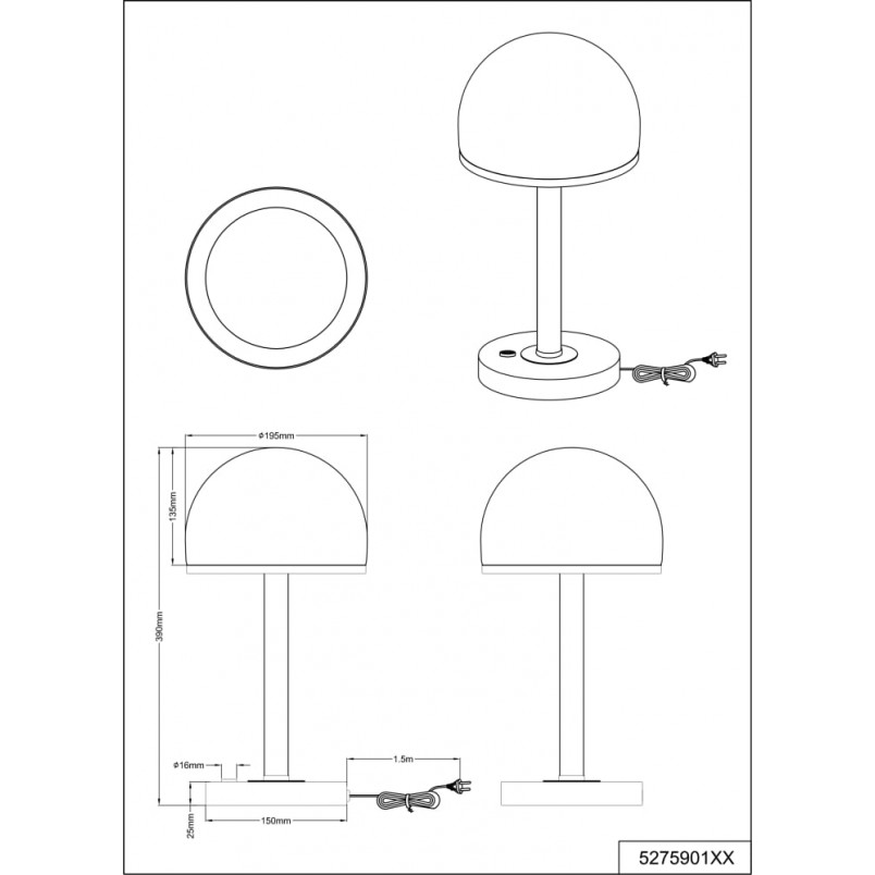 Lampa stołowa nowoczesna Berlin Biały/Nikiel Mat marki Trio