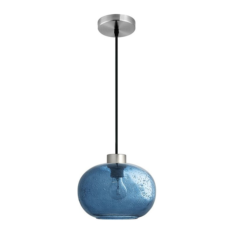 Lampa wisząca szklana kula dekoracyjna Santo 30 niebieska