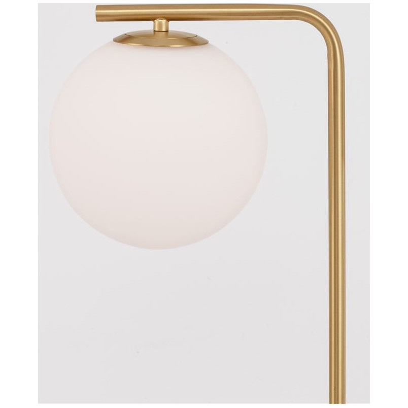 Lampa podłogowa szklana kula designerska Arezzo biało-złota