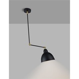 Lampa sufitowa regulowana na wysięgniku Petto czarno-mosiężna