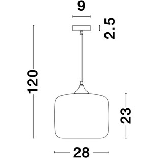 Lampa wisząca szklana nowoczesna Zandor II szary/chrom