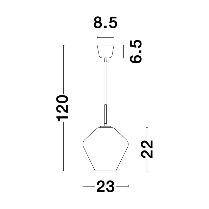 Lampa wisząca szklana nowoczesna Renne 23 szary/chrom