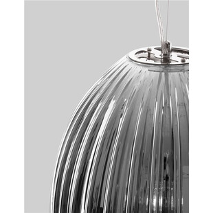 Lampa wisząca szklana owalna Jong 30 szara