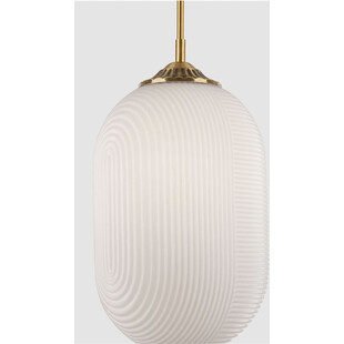 Lampa wisząca szklana glamour Pelota 22 biało-mosiężna