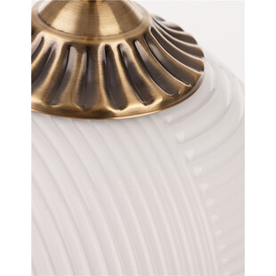Lampa wisząca szklana glamour Pelota 22 biało-mosiężna