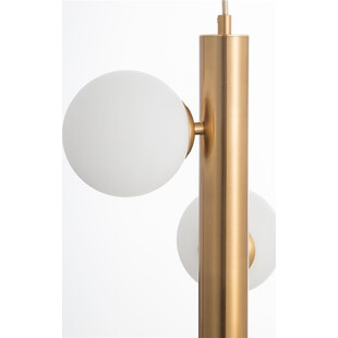 Lampa wisząca szklane kule glamour Klein III biało-mosiężna