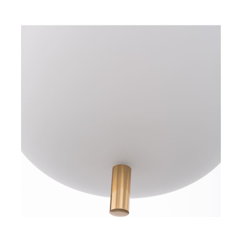 Lampa wisząca szklana glamour Tamo 22 biało-mosiężna