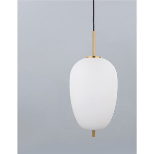 Lampa wisząca szklana glamour Tamo 27 biało-mosiężna