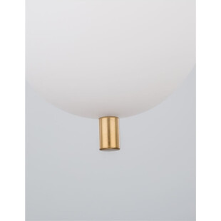 Lampa wisząca szklana glamour Tamo 15 biało-mosiężna