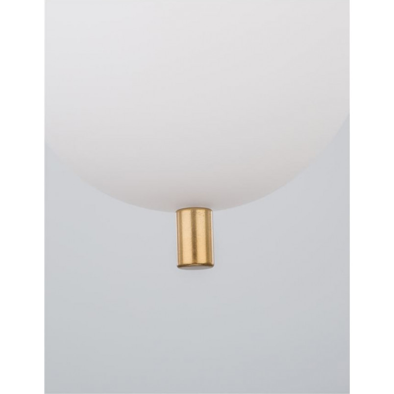 Lampa wisząca szklana glamour Tamo 15 biało-mosiężna
