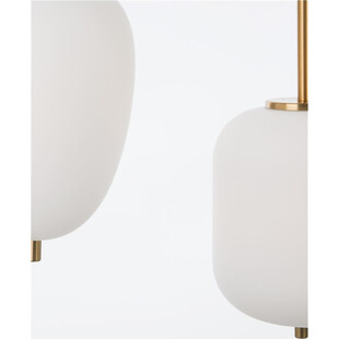 Lampa wisząca szklana potrójna glamour Tamo 53 biało-mosiężna
