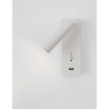 Kinkiet minimalistyczny z włącznikiem i usb Space LED biały
