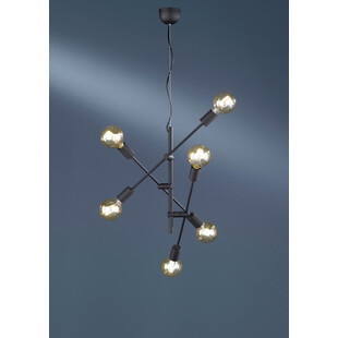Lampa wiszące żarówki loft Cross VI 54cm czarna Trio