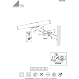 Kinkiet z włącznikiem do łazienki Mattimo LED 40cm biało-czarny Trio