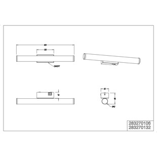 Kinkiet z włącznikiem do łazienki Mattimo LED 40cm biało-czarny Trio