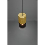 Lampa wisząca szklana tuba Robin 10cm mosiądz / szkło dymione Trio