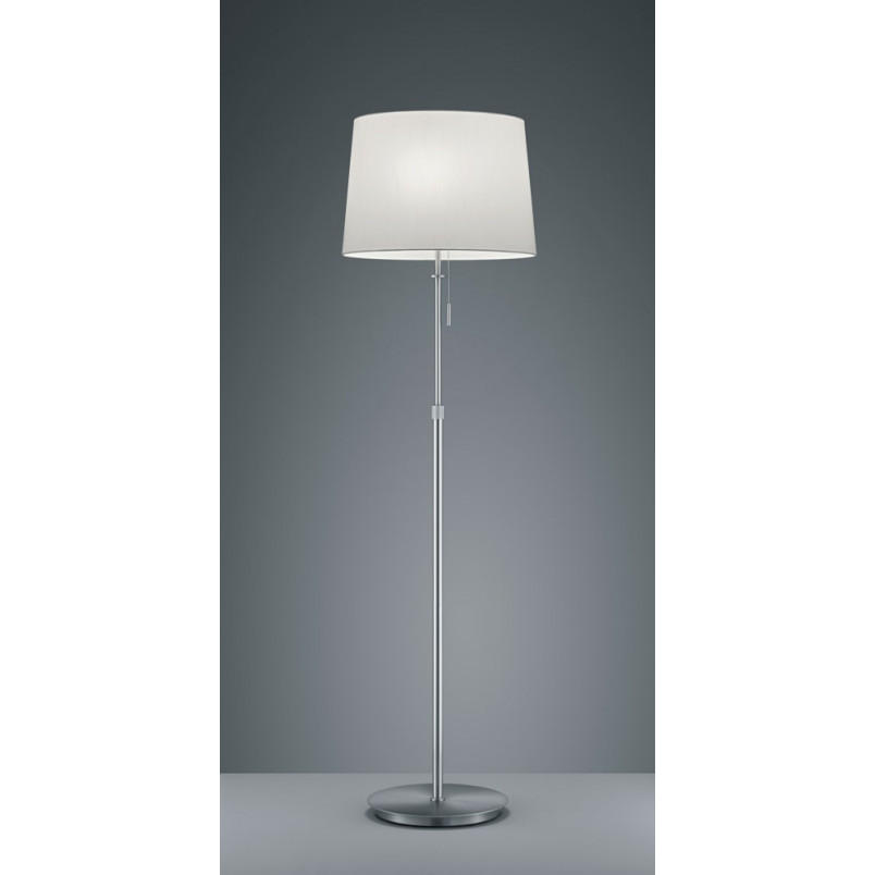Lampa podłogowa nowoczesna z abażurem Lyon Biały/Nikiel Mat marki Trio