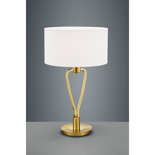 Lampa stołowa glamour z abażurem Paris II Biały/Mosiądz Mat marki Trio