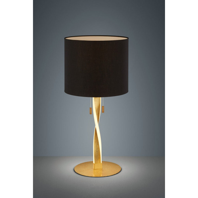 Lampa stołowa glamour z abażurem Nandor Czarny/Złoty marki Trio