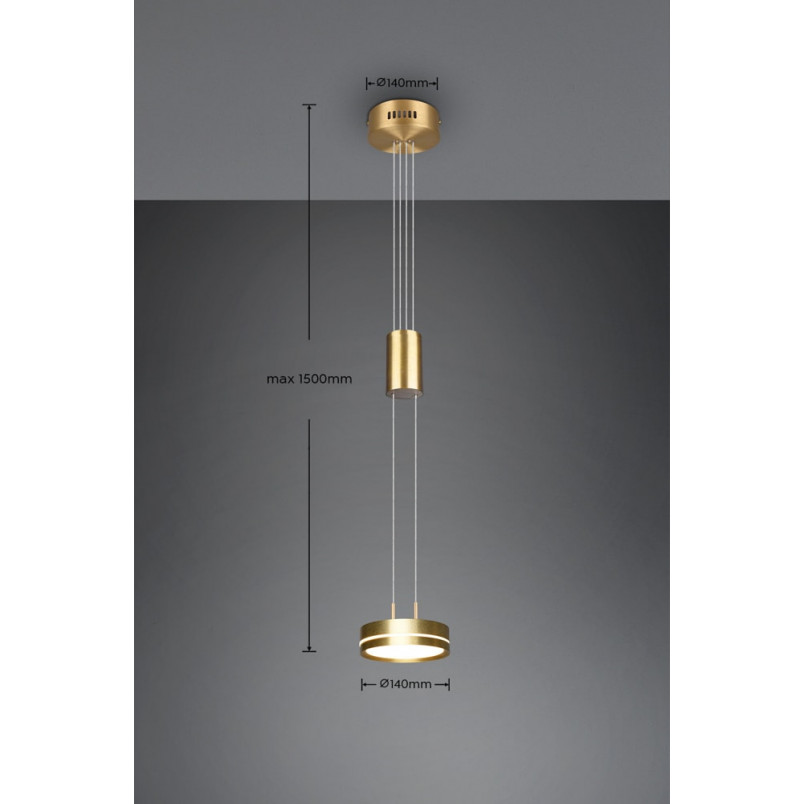 Lampa mosiężna wisząca Franklin LED 14cm Trio