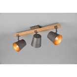 Reflektor sufitowy industrialny Bell III nikiel antyczny / drewno Trio