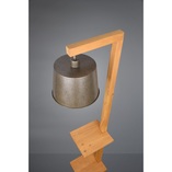 Lampa podłogowa drewniana z półkami Rodrigo nikiel antyczny Trio