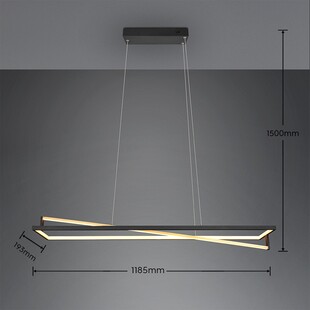 Lampa wisząca nowoczesna Edge LED 118cm czarna Trio