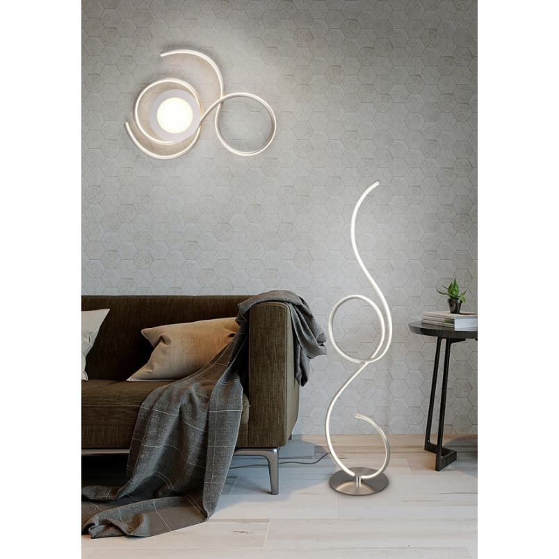 Lampa podłogowa nowoczesna ze ściemniaczem Jive LED biała Trio
