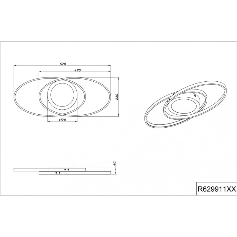 Plafon sufitowy nowoczesny Galaxy 57 Led Tytanowy marki Trio