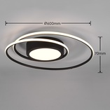Plafon nowoczesny z pilotem Yava LED 60cm czarny Trio