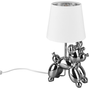 Lampa stołowa dekoracyjna piesek Bello biało-srebrna marki Trio