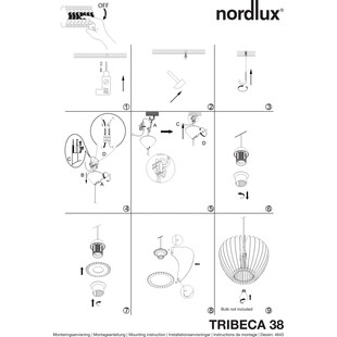Lampa wisząca drewniana Tribeca 38 czarna marki Nordlux