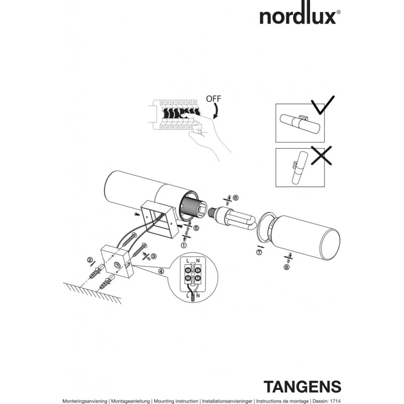 Kinkiet zewnętrzny szklany Tangens 31 Chrom marki Nordlux