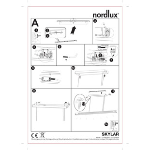 Lampa wisząca podłużna Skylar 115 czarna marki Nordlux