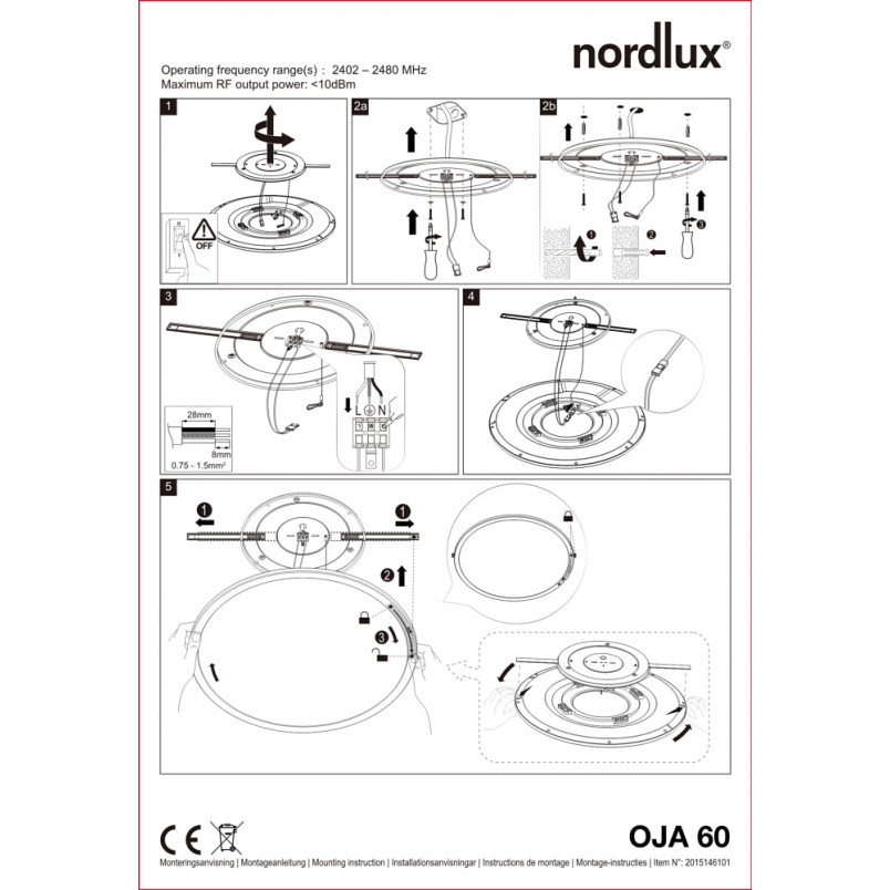 Plafon okrągły Oja LED 60 biały marki Nordlux