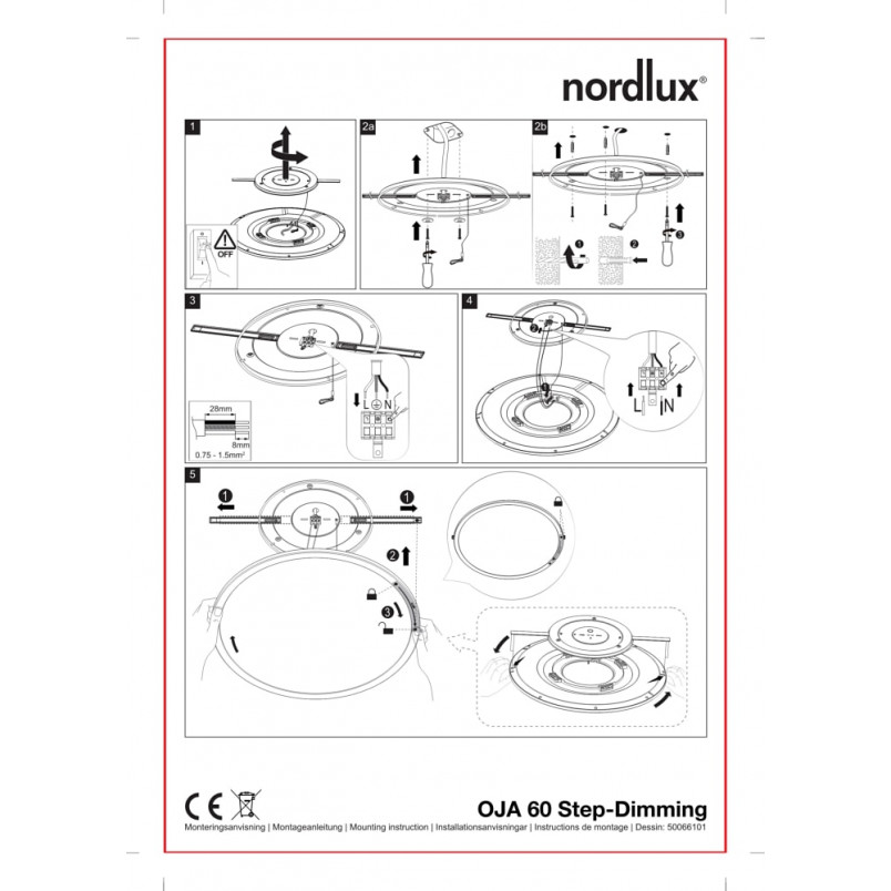 Plafon nowoczesny Oja LED 60 II biały marki Nordlux