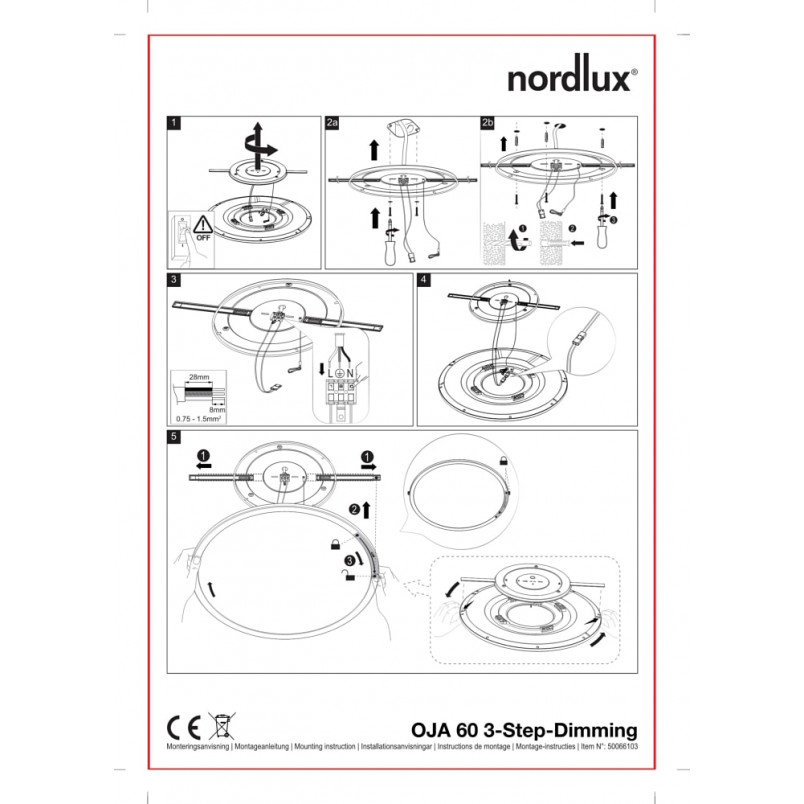 Plafon nowoczesny Oja LED 60 II czarny marki Nordlux