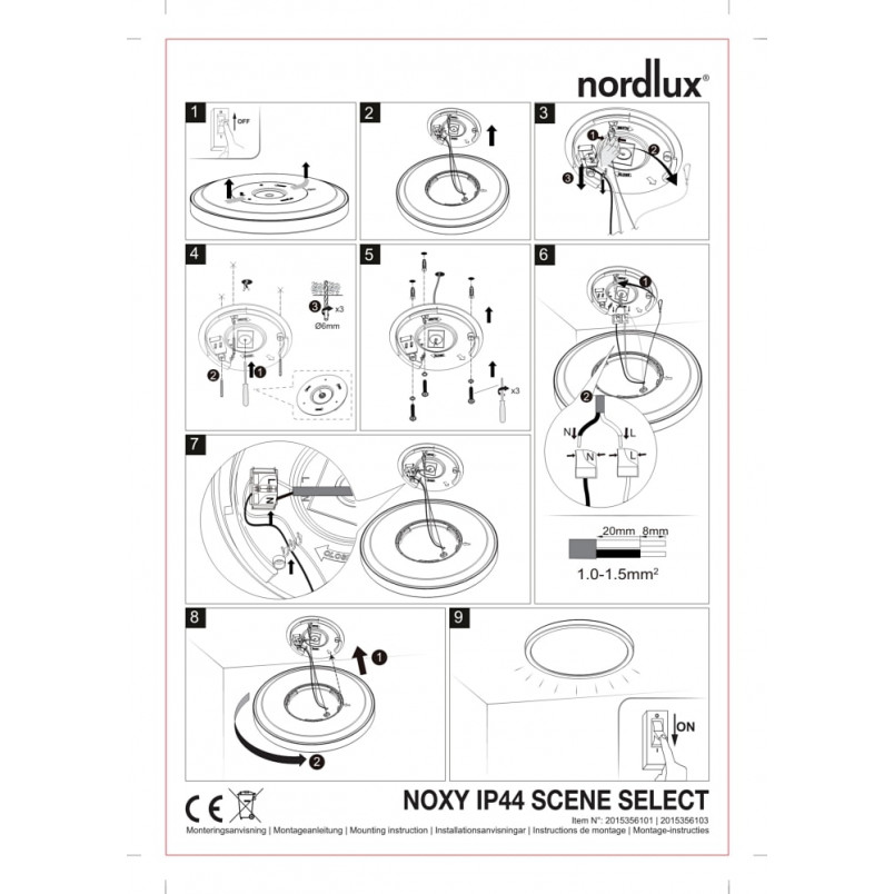 Plafon okrągły łazienkowy Noxy 35 LED biały marki Nordlux