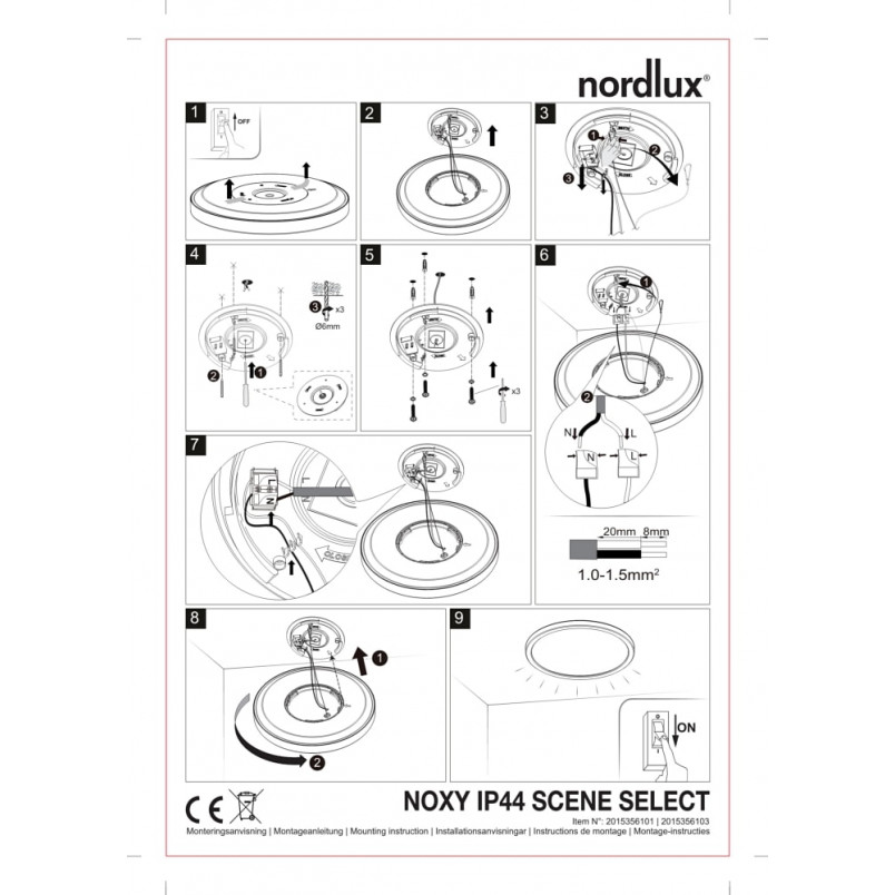 Plafon okrągły łazienkowy Noxy 35 LED czarny marki Nordlux