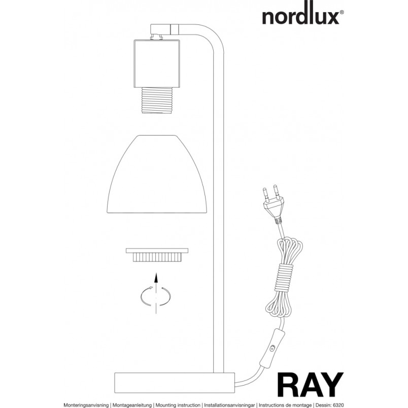 Lampa biurkowa Ray Czarna marki Nordlux