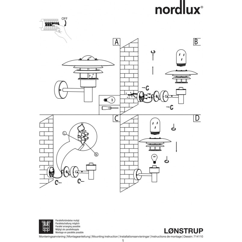 Kinkiet ogrodowy latarnia Lonstrup 32 Czarny marki Nordlux