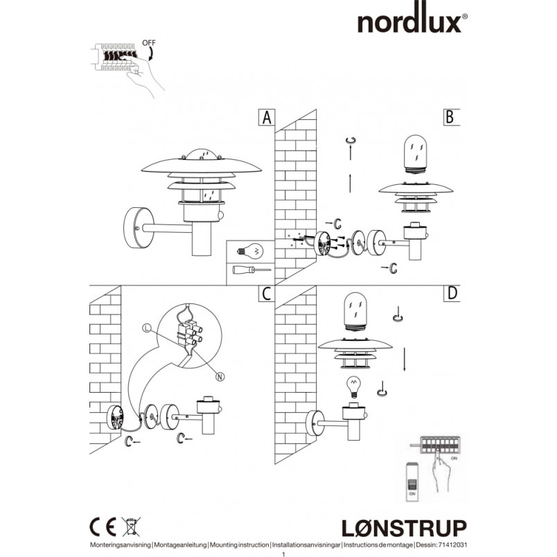 Kinkiet ogrodowy latarnia Lonstrup 32 z czujnikiem Stal Galwanizowana marki Nordlux