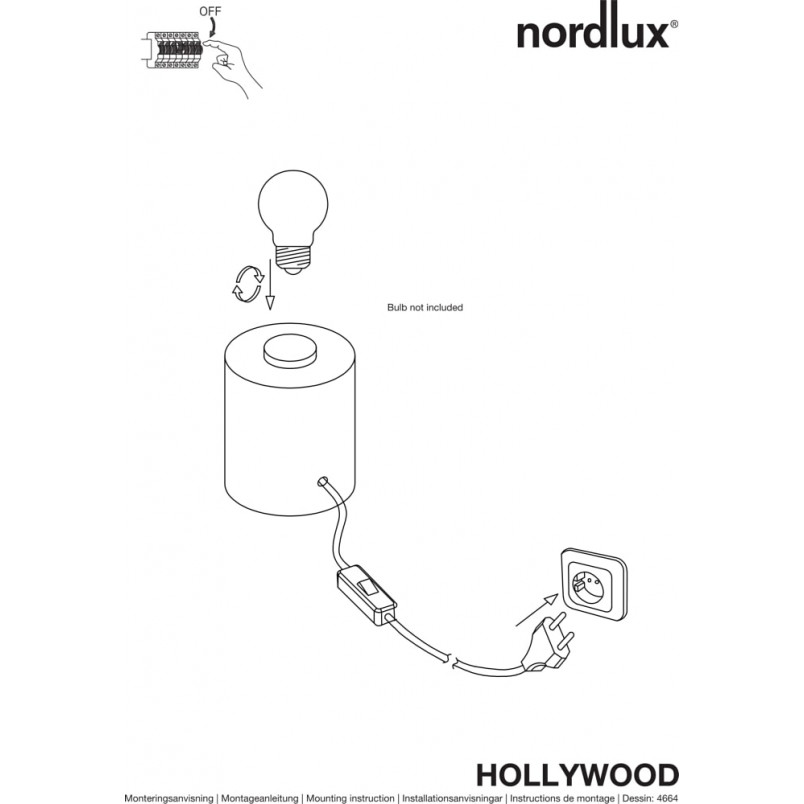 Lampa stołowa szklana dekoracyjna Hollywood przezroczysta marki Nordlux