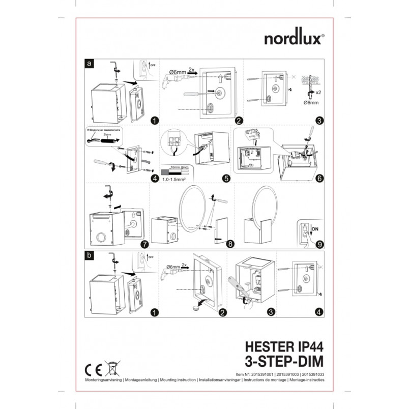 Kinkiet szklany łazienkowy Hester LED biały marki Nordlux