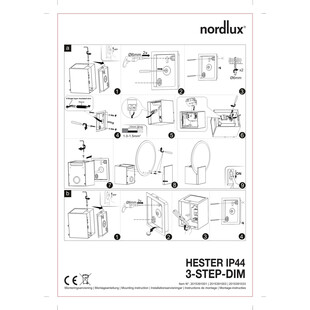 Kinkiet szklany łazienkowy Hester LED czarny marki Nordlux