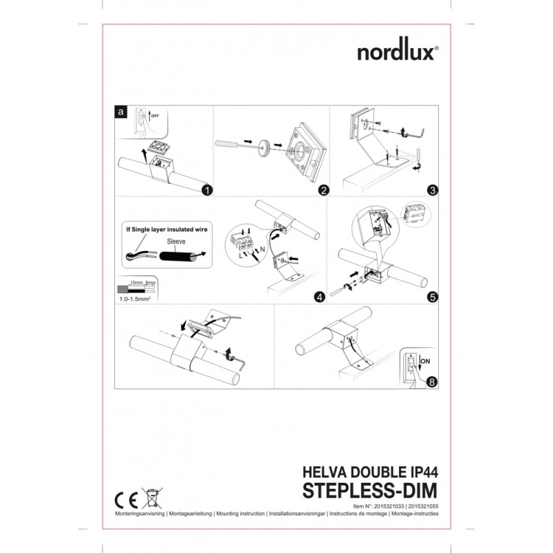 Kinkiet łazienkowy Helva LED nikiel marki Nordlux