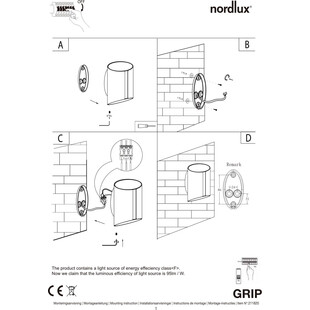 Kinkiet elewacyjny nowoczesny Grip LED biały marki Nordlux